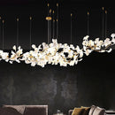 GobekUsa Luxe Ginkgo Leaves Chandelier Pendant Light for Living Room Bedroom