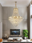 GobekUsa Gold LED Crystal Chandelier Modern Luxury Lighting for Living Room