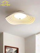 GobekUsa Lotus Leaf Ceiling Light: LED Modern Retro Resin Fixture for Home Decor & Living Space