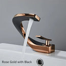 GobekUsa Black & Gold Basin Faucet: Brushed Gold/Nickel/Chrome Mixer Tap, Hot & Cold Water
