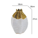 GobekUsa Fringe Geometry Ceramic Vase Wedding Home Decor Bouquet Flower Pot
