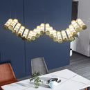 GobekUsa Golden Chandelier LED Dimming Light for Modern Living Room & Bedroom