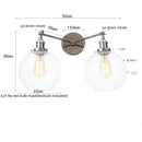 GobekUsa 2 Head LED Wall Lamps Iron Glass Bedroom Stair Light Fixtures