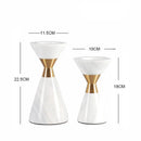 GobekUsa Golden Metal & White Volakos Marble Wedding Candlesticks