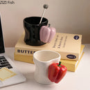 GobekUsa Chili Handle Cup & Saucer Porcelain Coffee Mug Tea Teacup Juice Cup