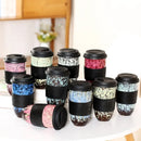 GobekUsa Ceramic Kiln Mug with Lid - Portable Couple Pottery Coffee Tea Cup
