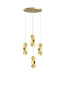GobekUsa Gold Crystal Chandeliers LED Pendant Lamp for Modern Living Spaces