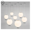 Modern White Globe Glass Pendant Light in Gold, Black, or Silver