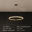 GobekUsa Golden Round Crystal Chandelier | Nordic Luxury LED Halo Chandelier for Living Room