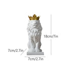 GobekUsa Golden Crown Lion King Statue 17cm Height Nordic Handicraft Home Office Decor