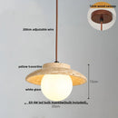 GobekUsa LED Gourd Pendant Light Aisle Hotel Living Room Fixture Glass Travertine Hang Lamp