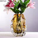 GobekUsa Amber Glass Vase for Modern Home Decor & Flower Arrangement