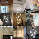 GobekUsa Crystal Ball Nordic LED Chandelier - Modern Staircase Decorative Lighting