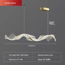 GobekUsa Gold Wave Design Acrylic Pendant Light Chandelier for Living Room & Kitchen