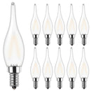 GobekUsa Frosted LED Candle Bulbs 1.5W Dimmable E12 E14 Base Warm White 2700K - Chandelier Decor Bulb