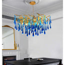 GobekUsa Art Deco Blue Queen Crystal Chandelier for Living Room
