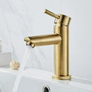 GobekUsa Gold Stainless Steel Basin Faucet with Single Handle for Bathroom Sink