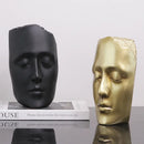 GobekUsa Golden Mask Resin Abstract Face Sculpture for Home Decoration