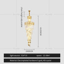 GobekUsa Crystal Chandelier: Elegant minimalist duplex living room lighting with a touch of luxury.