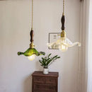 GobekUsa Japanese Style Green Glass LED Pendant Chandelier for Home Decor