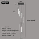 Acrylic Stair Pendant Lights for Modern Villa Decor - GobekUsa Duplex Loft LED Chandelier