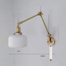 GobekUsa Ceramic Copper LED Wall Lamp with Adjustable Long Arm Swing