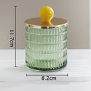 GobekUsa Glass Tea Canister Candy Pot Ceramic Ball Decorative Storage Jar