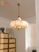 GobekUsa Gold Lustre Medieval Fabric Pendant Lights LED E27 for Home Decor