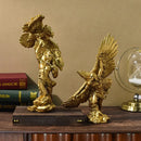 GobekUsa Gold Resin Eagle Sculpture for Office Living Room Hotel Decor