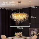 GobekUsa Crystal Branch Chandelier for Living Bedroom Decoration LED Pendant Light