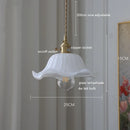 GobekUsa Green Glass LED Pendant Lamp with Copper Wood Handle for Modern Nordic Home Decor