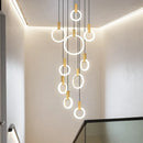 GobekUsa LED Stair Chandelier: Modern Nordic Living Room Ceiling Pendant Lamps