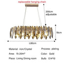 GobekUsa Crystal Ceiling Chandelier LED Modern Luxury Lighting for Living Dining Bedroom