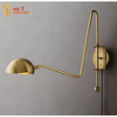 GobekUsa Black/Gold Lustre Copper Swing Arm Wall Lamp for Modern Living Spaces