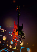 Abstract Electric Guitar Canvas Print - Music Wall Art by GobekUsa