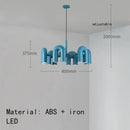 GobekUsa Art Deco Metal Chandelier in Orange Blue Gray Black for Home and Business