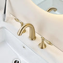 GobekUsa Brushed Gold Brass Basin Faucet | Widespread Waterfall Sink Faucet