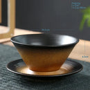 GobekUsa Ceramic Latte Coffee Cup and Saucer Set for Afternoon Tea and Breakfast
