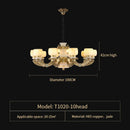 GobekUsa All Copper Jade Chinese Chandelier: Modern & Simple Living Room Lighting