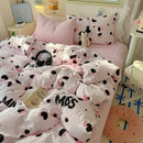 GobekUsa Cartoon Pattern Cotton Fitted Sheet Set – Soft & Cozy Bedding for Adults & Kids