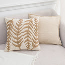 GobekUsa Linen Embroidery Leaves Cushion Cover 45x45cm Beige Green Aesthetic Throw Pillow