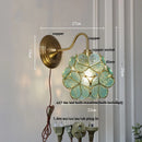 GobekUsa Amber Flower Glass LED Wall Sconce for Living Room, Cafe, Bathroom Vanity