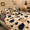 GobekUsa Cartoon Print Bedding Set: Breathable Duvet Cover, Bed Sheet, Pillowcases - Double & Single Sizes