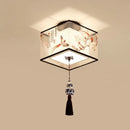 GobekUsa Lotus Chinese Chandelier Ceiling Lamp Simple Corridor Painting LED Lighting