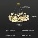 GobekUsa Ginkgo Branch Leaf LED Ceiling Chandelier - Modern Nordic Design for Home Decor