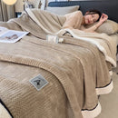 GobekUsa Cozy Striped Knitted Velvet Blanket