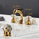 GobekUsa Gold Basin Faucet: Brass Nickel Dolphin Bathroom Sink Faucet, 3 Hole Widespread
