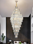 GobekUsa Crystal Large Chandelier for Villa Duplex Loft Stairs, Elegant Hall Pendant Light