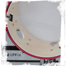 GRIFFIN Snare Drum Birch Wood Shell 14 X 6.5 Inch - Oversize 2.5" Large Vents & Custom Graphic Wrap (Limited Edition) - Red Hardware, 8 Tuning Lugs
