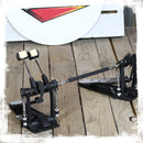 Deluxe Double Kick Drum Pedal for Bass Drum by GRIFFIN | Twin Set Foot Pedal | Quad Sided Beater Heads | Dual Pedal Two Chain Drive Percussion Hardware | Impressive Response for Metal & Rock Drummers